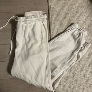 Aritzia TNA CozyAF White Sweatpants